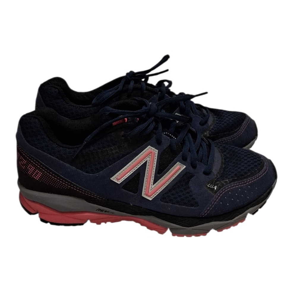 New Balance Navy and Pink Women's Athletic Sneaker Shoes Size 8.5